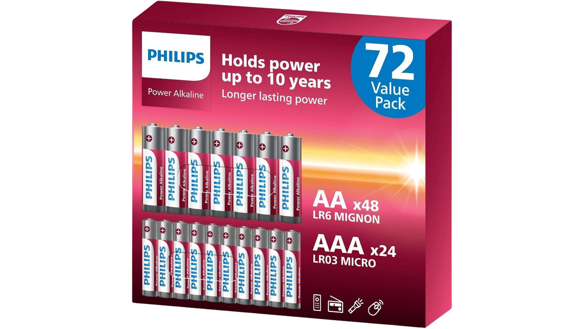 72x Philips Power Alkaline Batterij Aanbieding - iBOOD