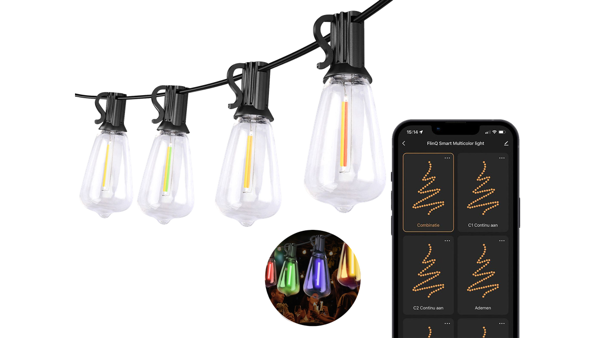 FlinQ Smart RGB Premium Lichtslinger IP44 (15 m) Aanbieding - iBOOD