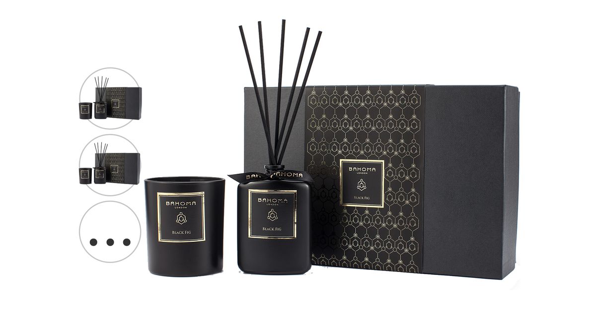 Bahoma Geurkaars + Diffuser | Obsidian Aanbieding - iBOOD