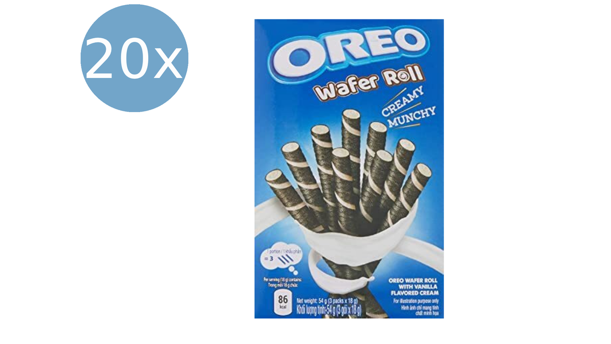 Oreo Wafer Roll Vanille | 20x 54 g Aanbieding - iBOOD
