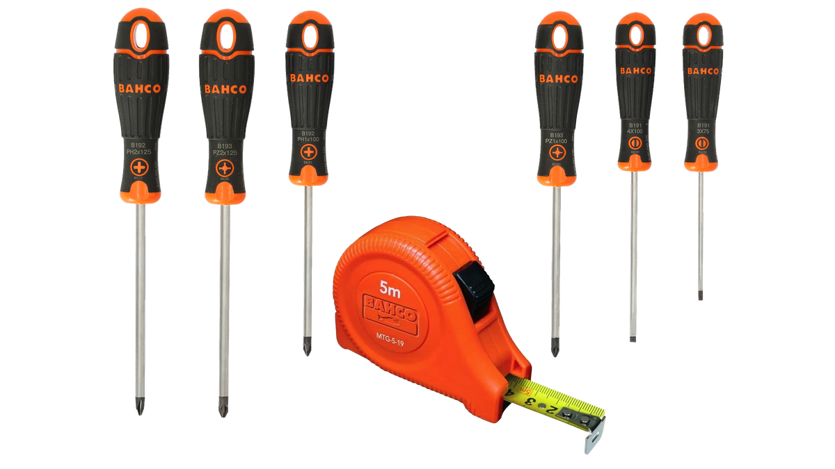 Bahco(Fit) 6-delige Schroevendraaierset & Rolmaat | 5M Aanbieding - iBOOD
