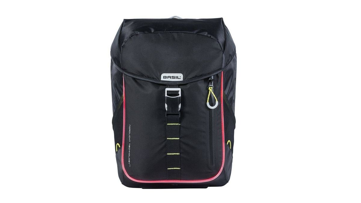 Sac à Dos Vélo Basil SoHo - Motif Aurores Boréales, Vert Mousse, 31x13x37 Cm
