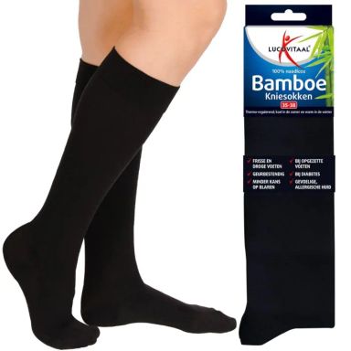 12x-lucovitaal-kniesok-bamboe-35-38-zwart-1-paar-product-0