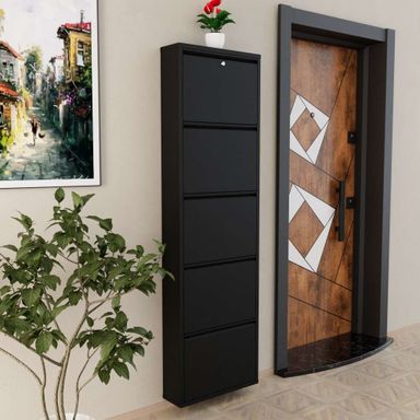 locking-5-lades-metaal-shoe-cabinet-zwart-product-4