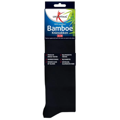 12x-lucovitaal-kniesok-bamboe-35-38-zwart-1-paar-product-1