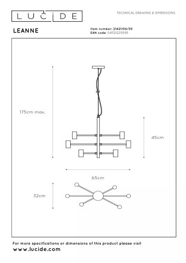 lucide-leanne-hanglamp-6xe27-zwart-product-0