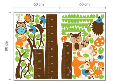 naklejki-walplus-fox-tree-height-measure