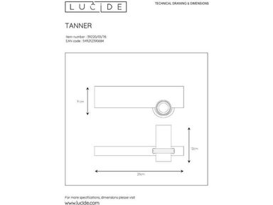 lucide-tanner-wandlamp-e27-25-cm