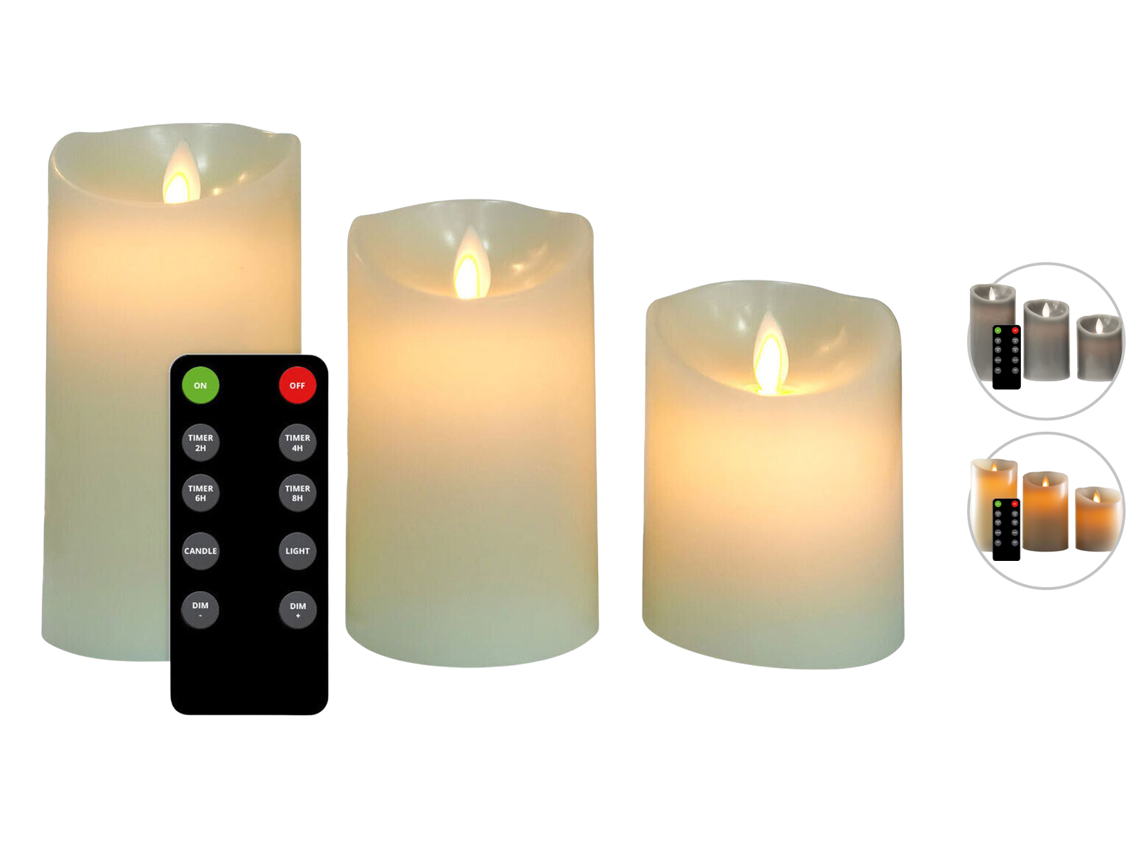 3x Flinq Oplaadbare LED-Kaars