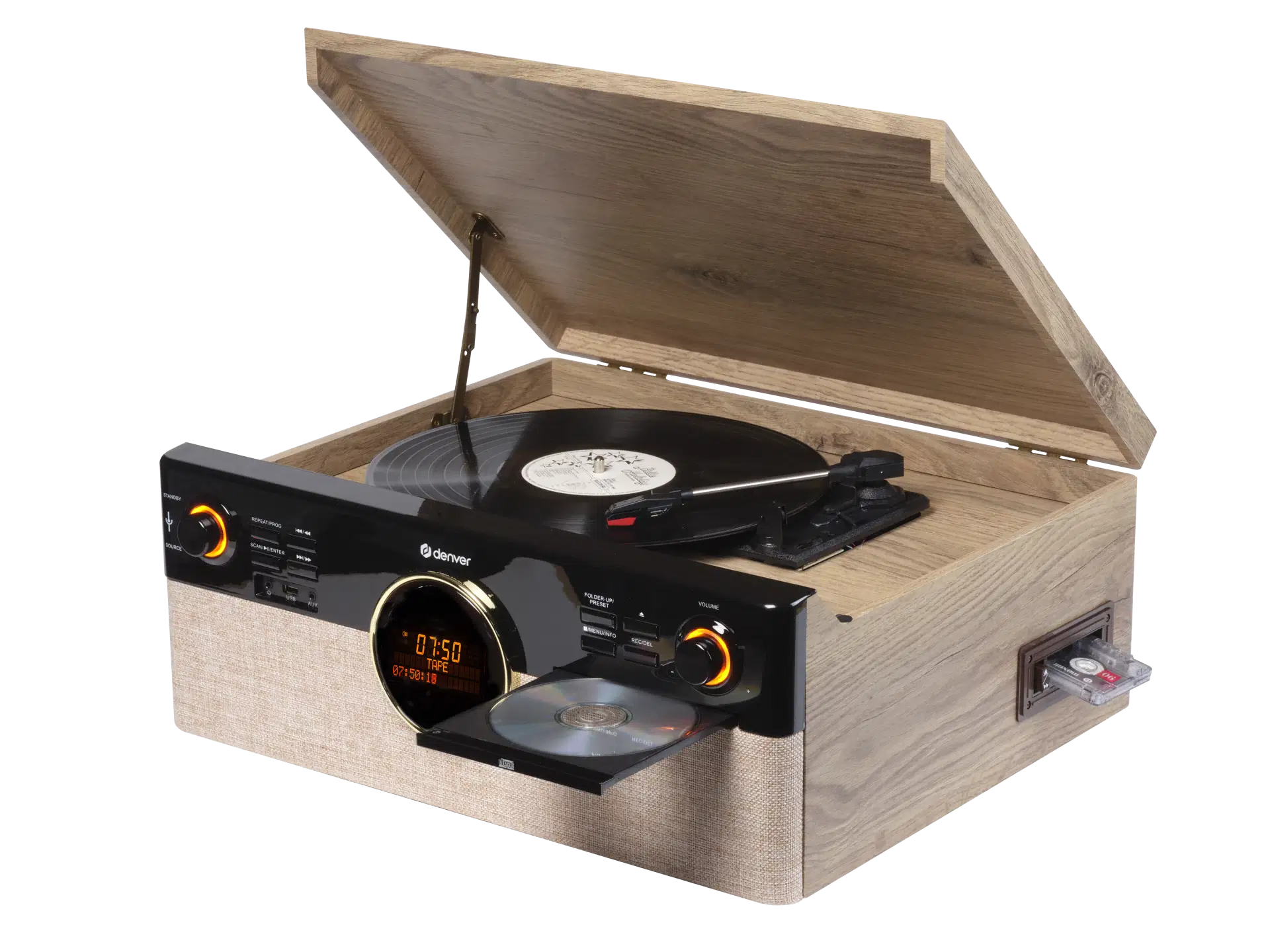 Denver MRD-180DW Retro-Musiksystem, Plattenspieler, DAB+ 