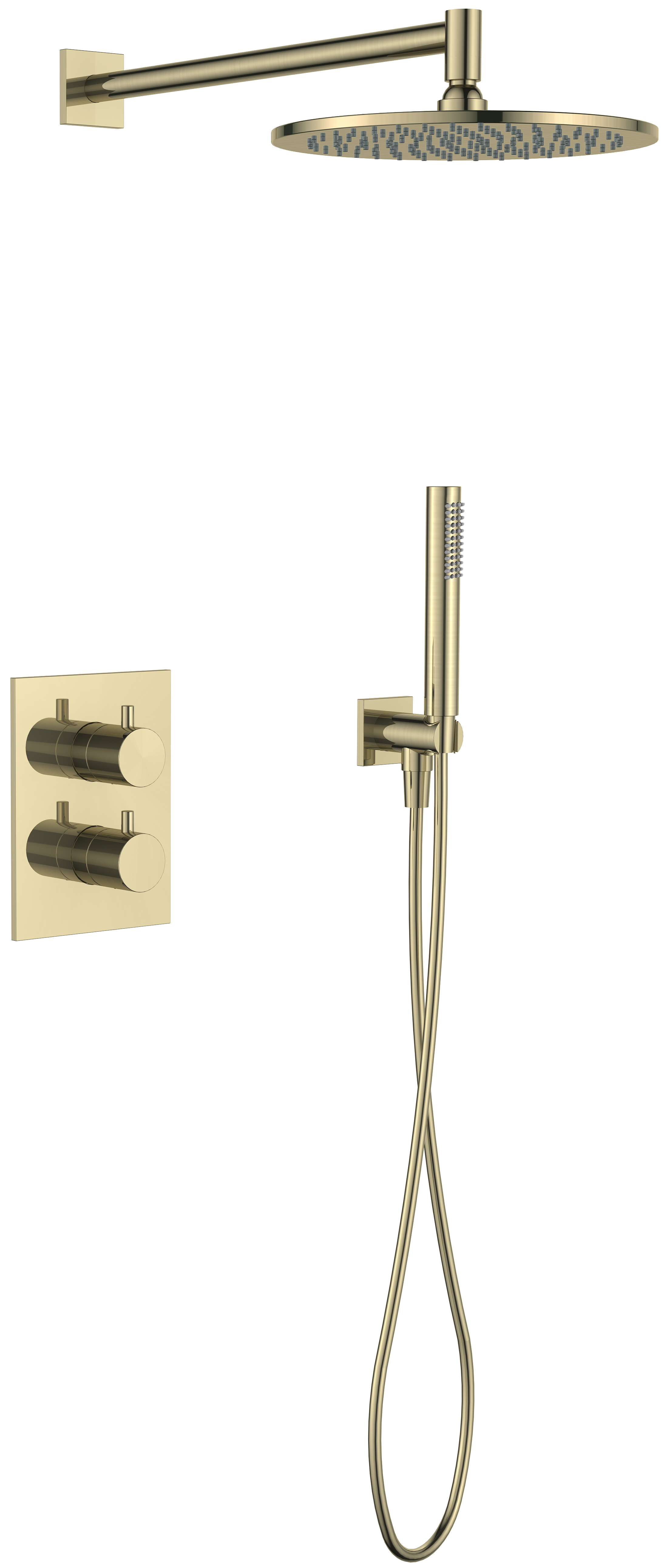 Regn Thermostatische Regendouche Inbouwset, 15003BB