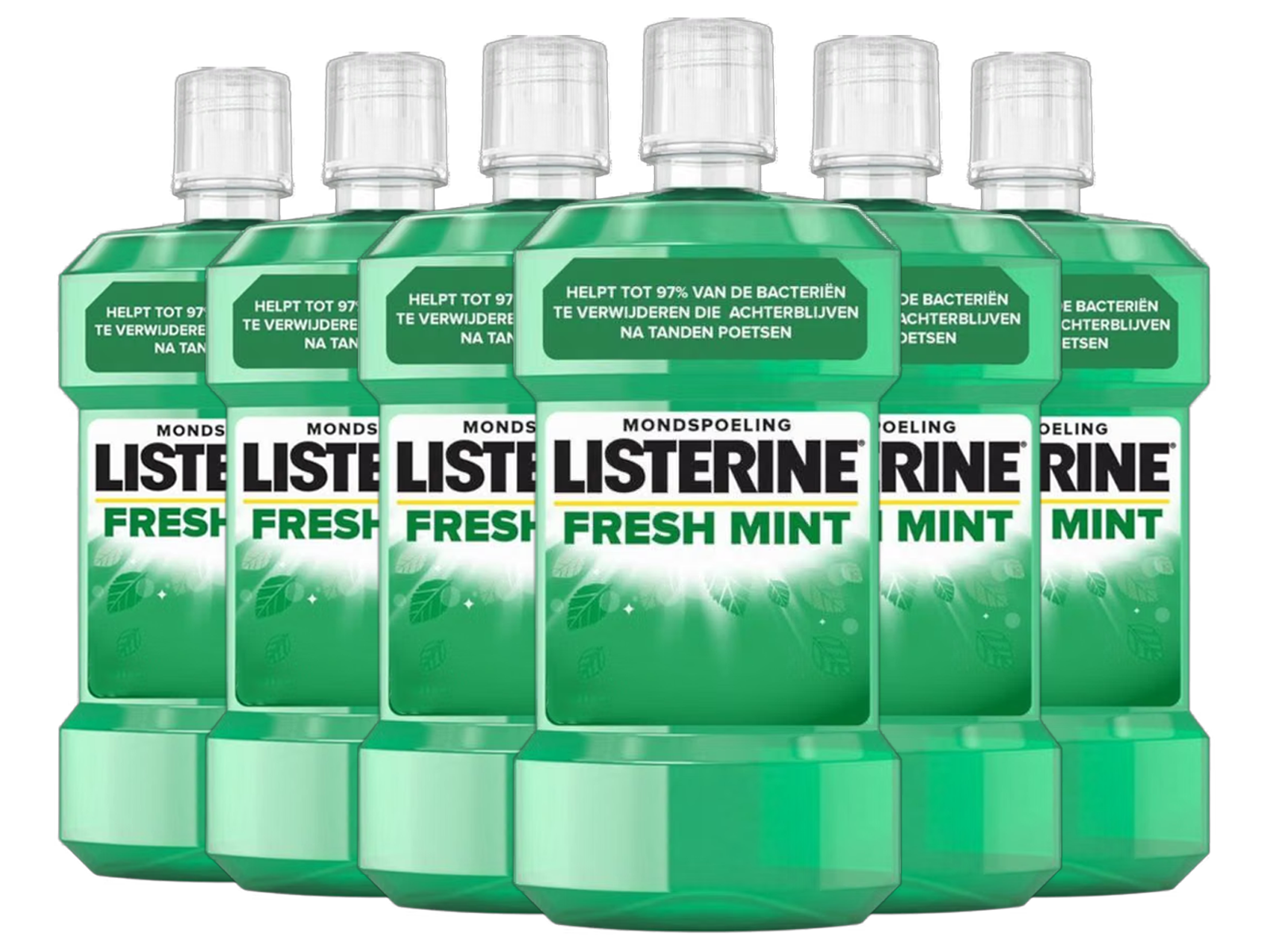 6x Listerine Fresh Mint Mondwater, 250 ml
