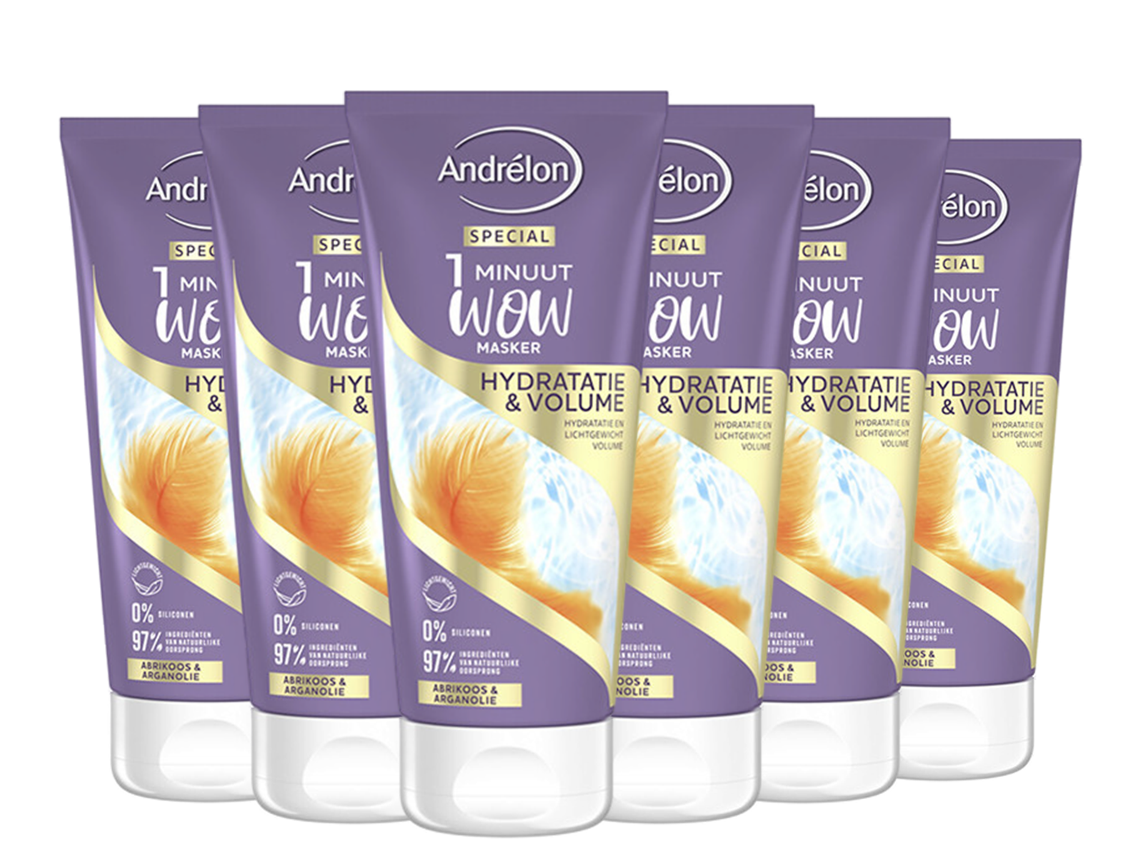 6x Andrélon Haarmasker Hydrate & Volume, 180 ml