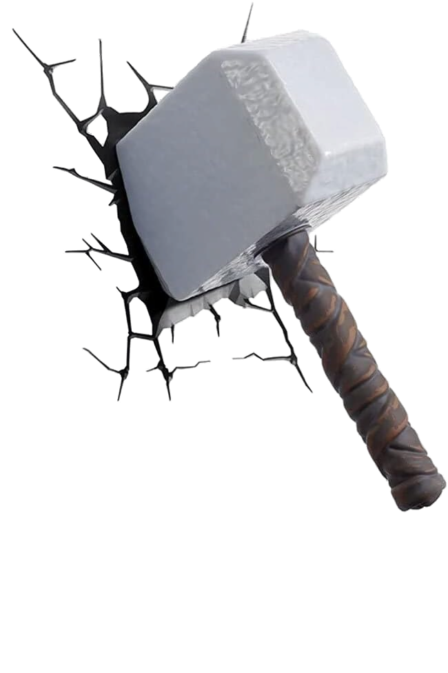 Marvel Thor Hammer 3D Wandlamp