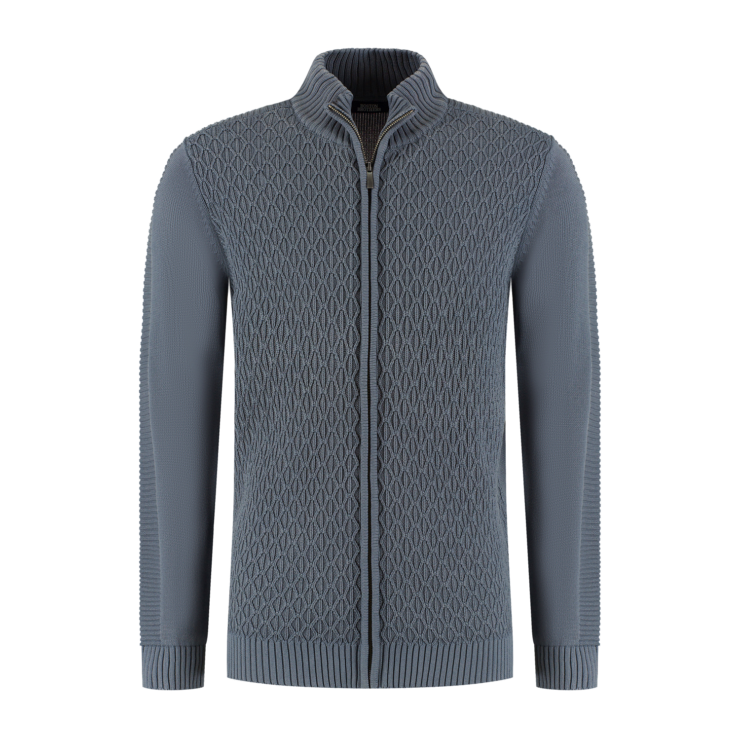 Boston Brothers Strickjacke mit Reißverschluss, Herren, Blau