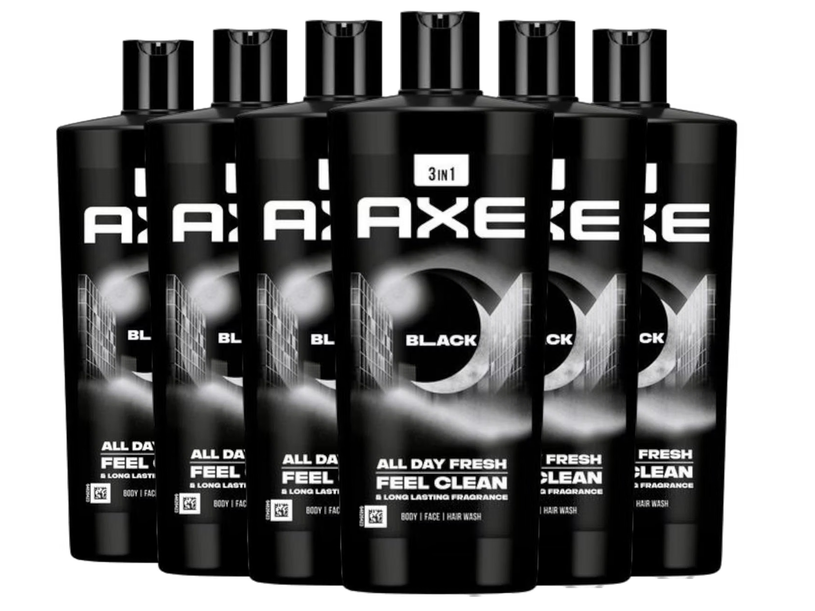 6x Axe 3-in-1 Douchegel & Shampoo Black, 700 ml