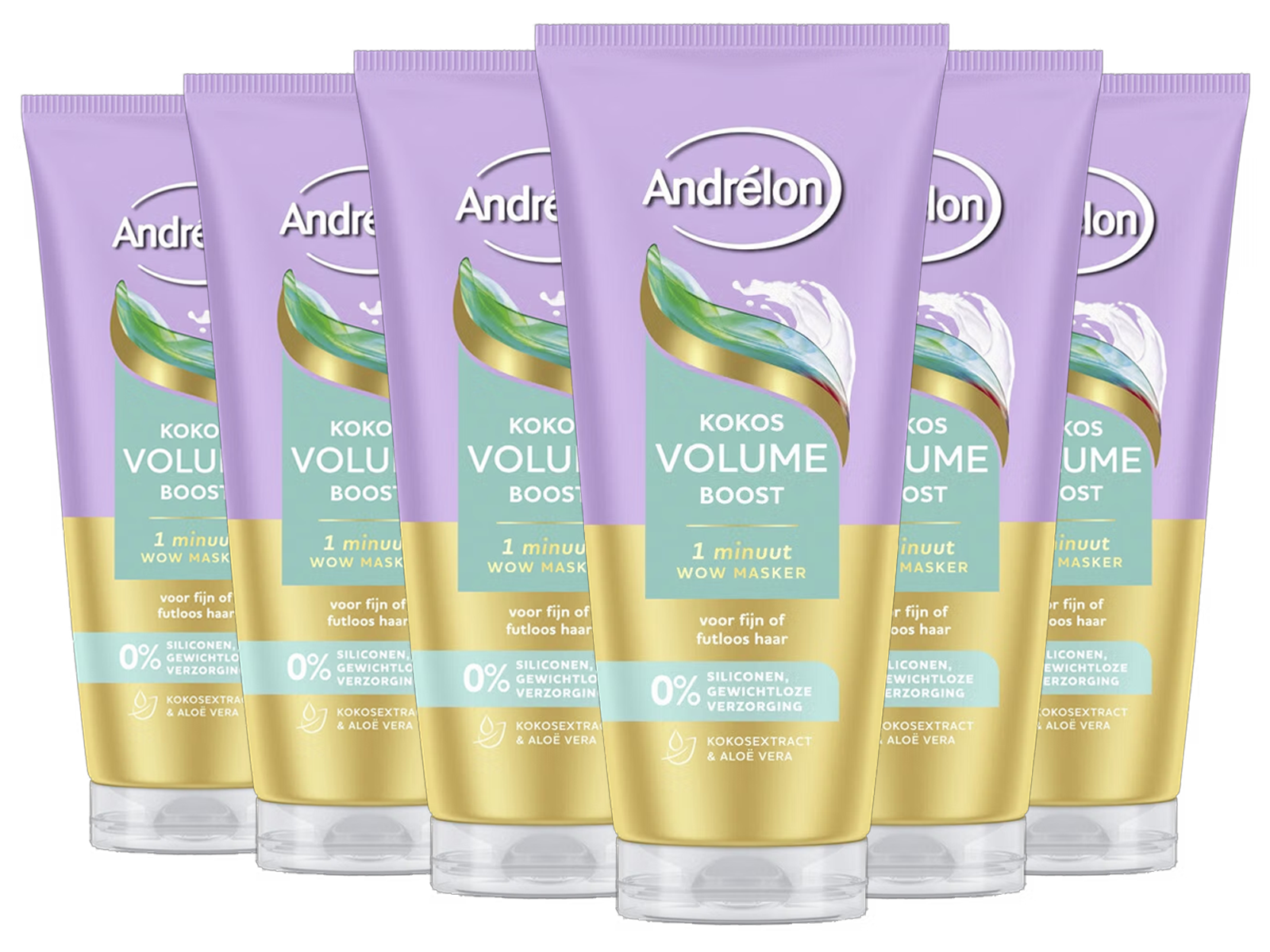 6x Andrélon Kokos Volume Boost Haarmasker, 180 ml