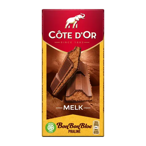 15x Côte d'Or BonBonBloc Praliné Melk, 200 g