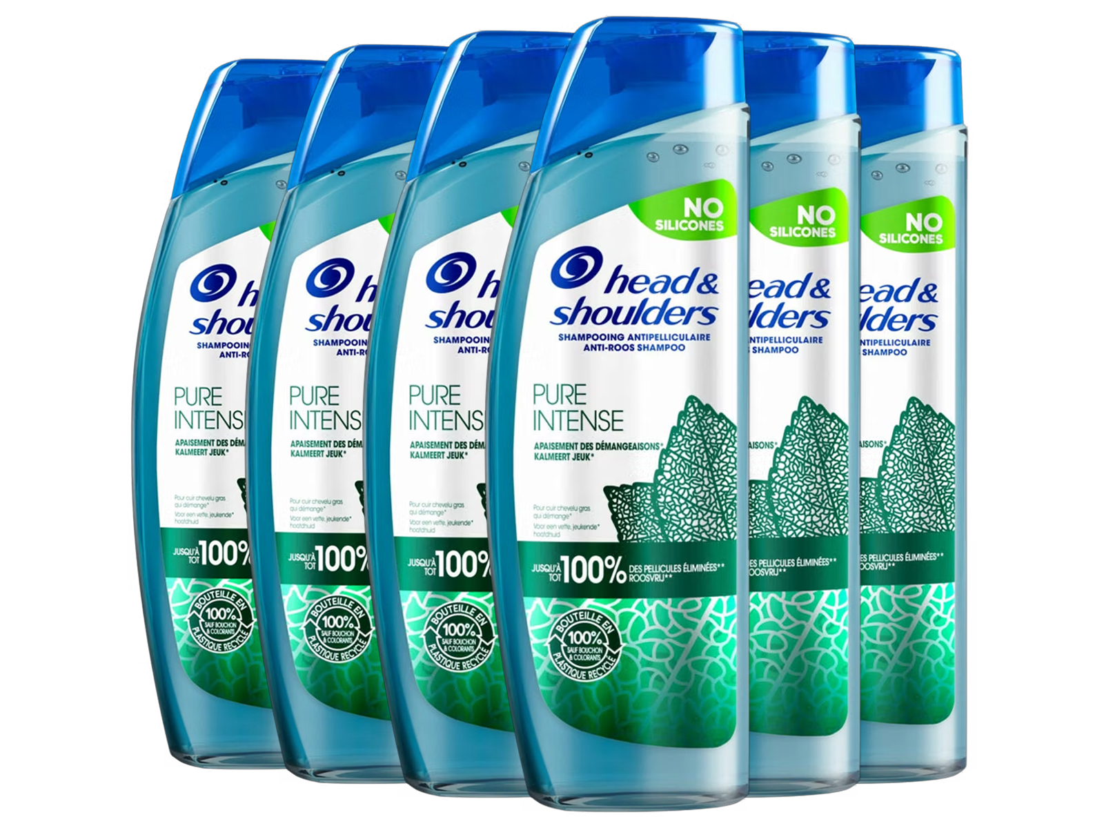 6x Head & Shoulders Pure Intense Shampoo 