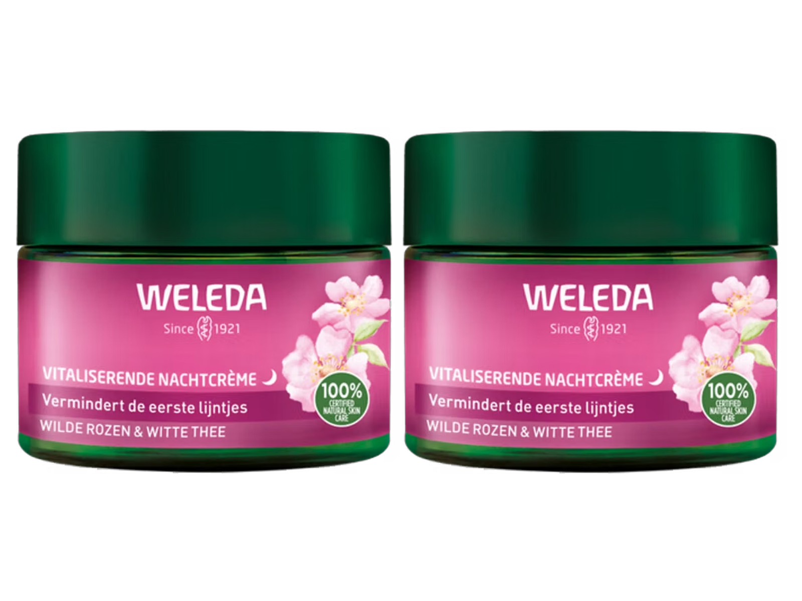 2x Weleda Wilde Roos & Witte Thee Nachtcrème, 40 ml