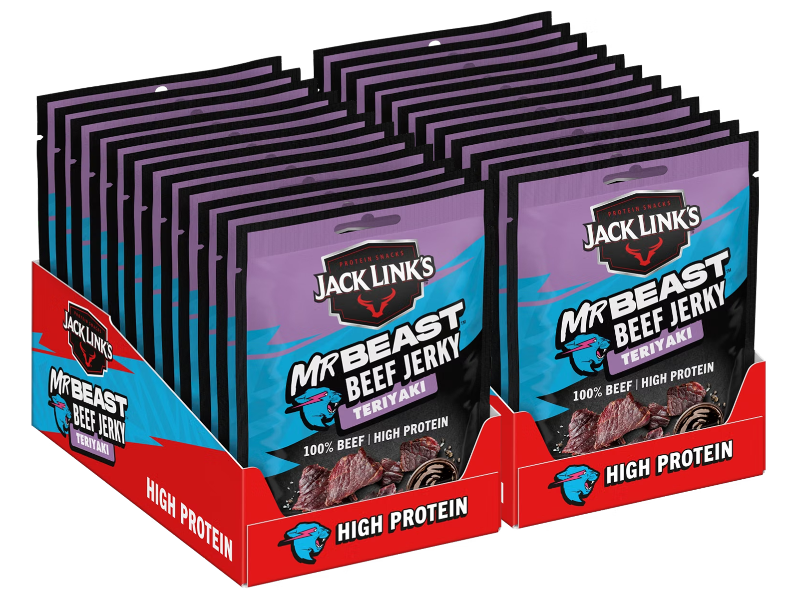 24x Jack Link's Beef Jerky, Teriyaki, 40 g