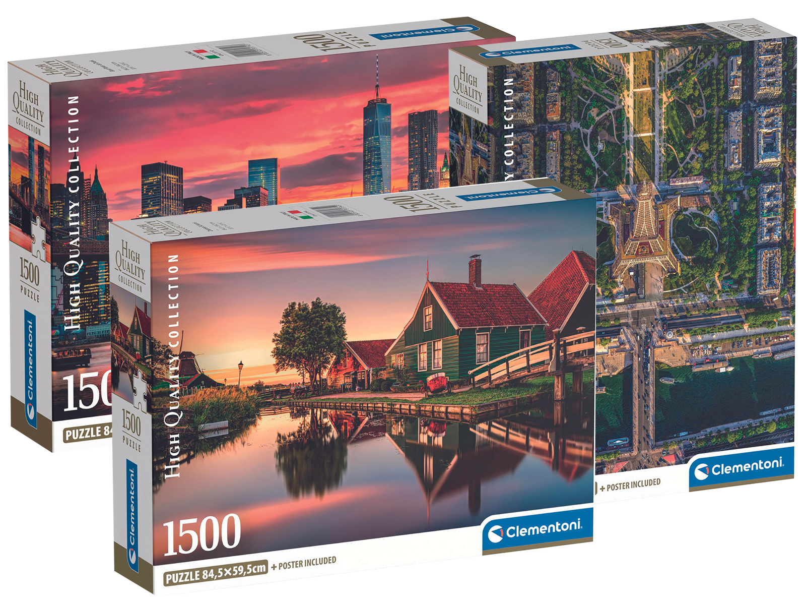 Clementoni Lot de 3 puzzles, 1 500 pièces 