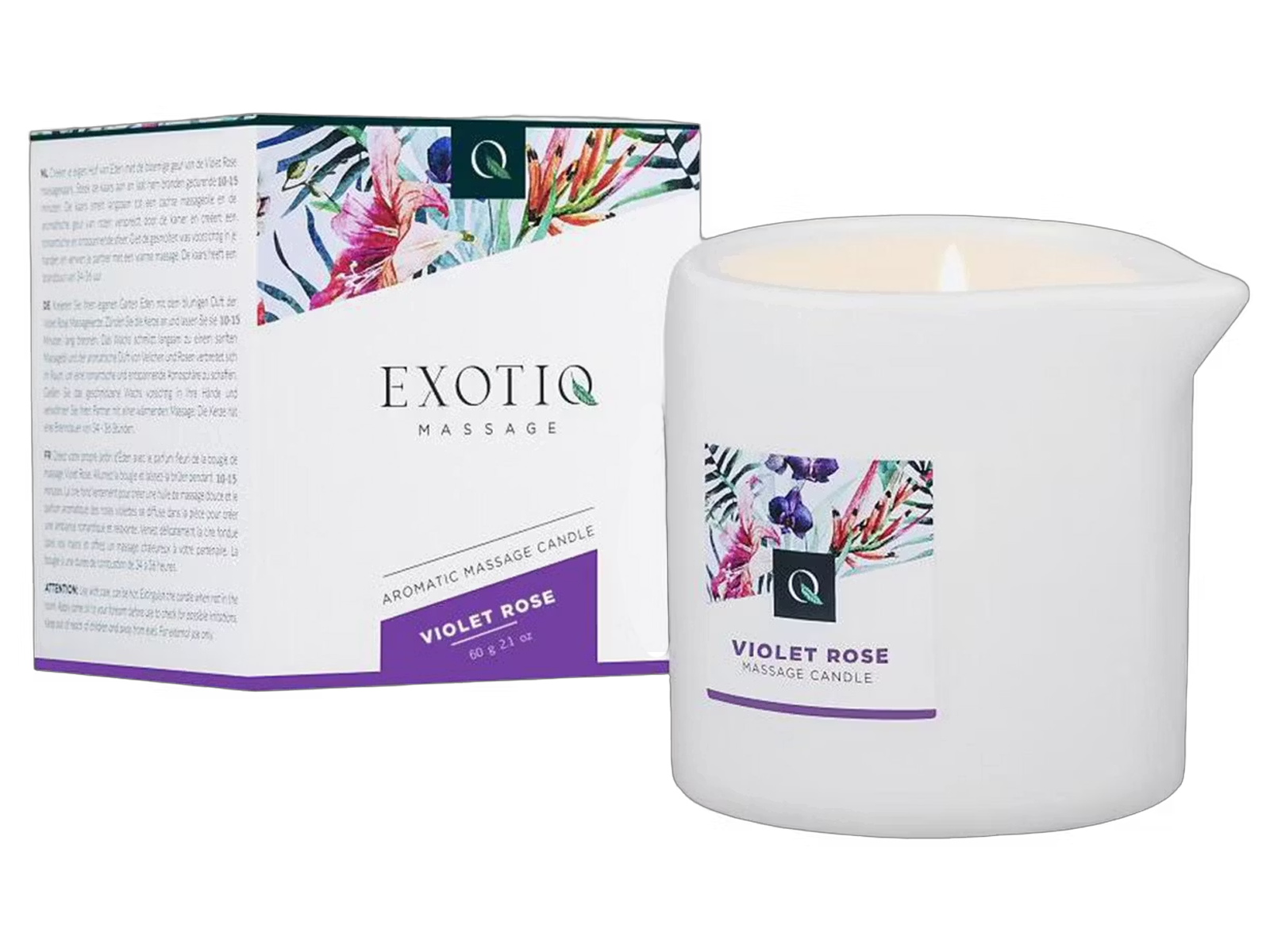 Exotiq Bougie de massage, Parfum de rose