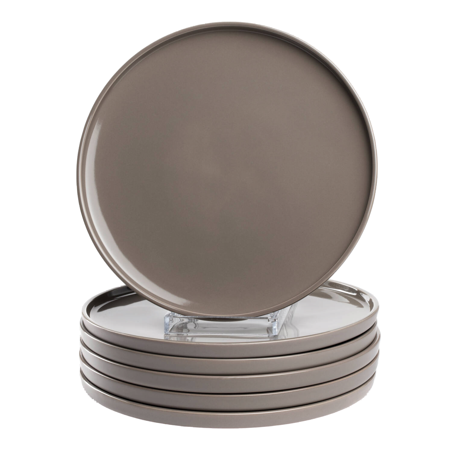Lot de 6 assiettes plates « Leonardo Roma », Ø 27 cm, Taupe