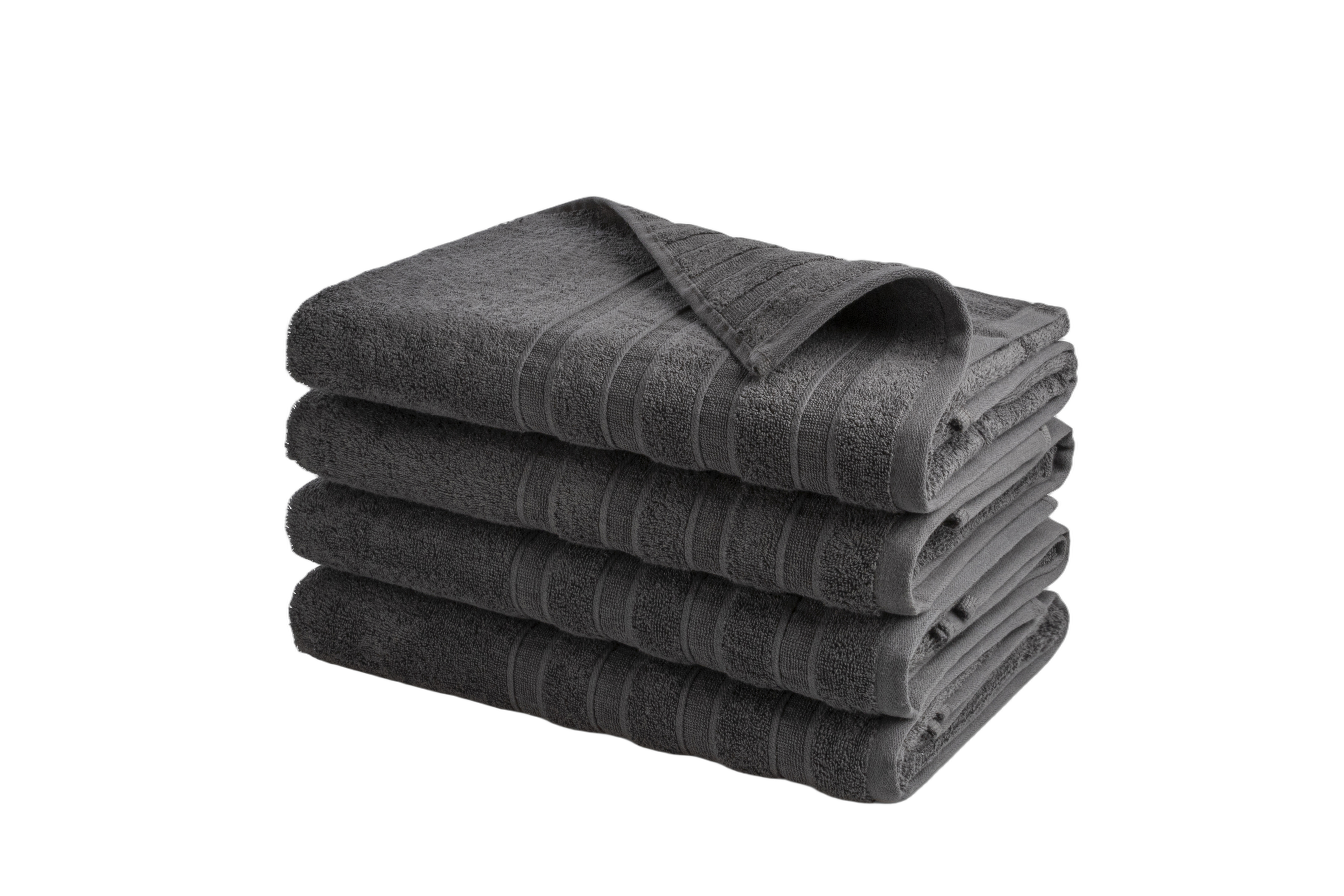 4x Serviette de douche, 70 x 140 cm, Anthracite