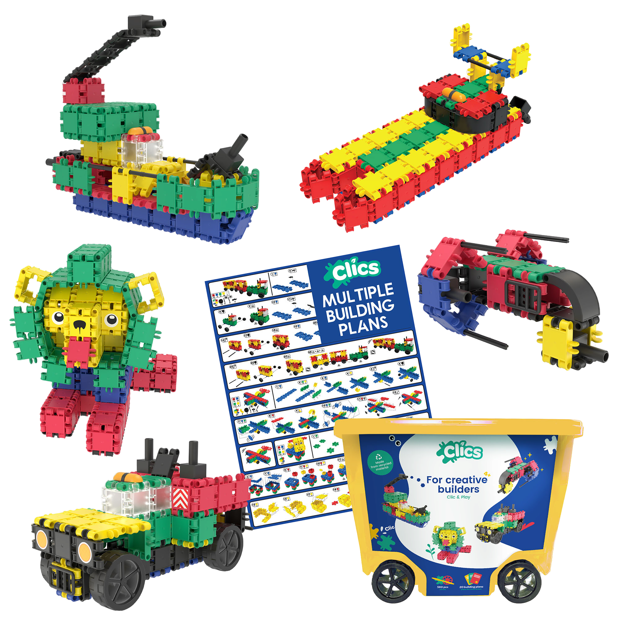 Clics Rollbox Bausteine 20-in-1,  ab 4 Jahre