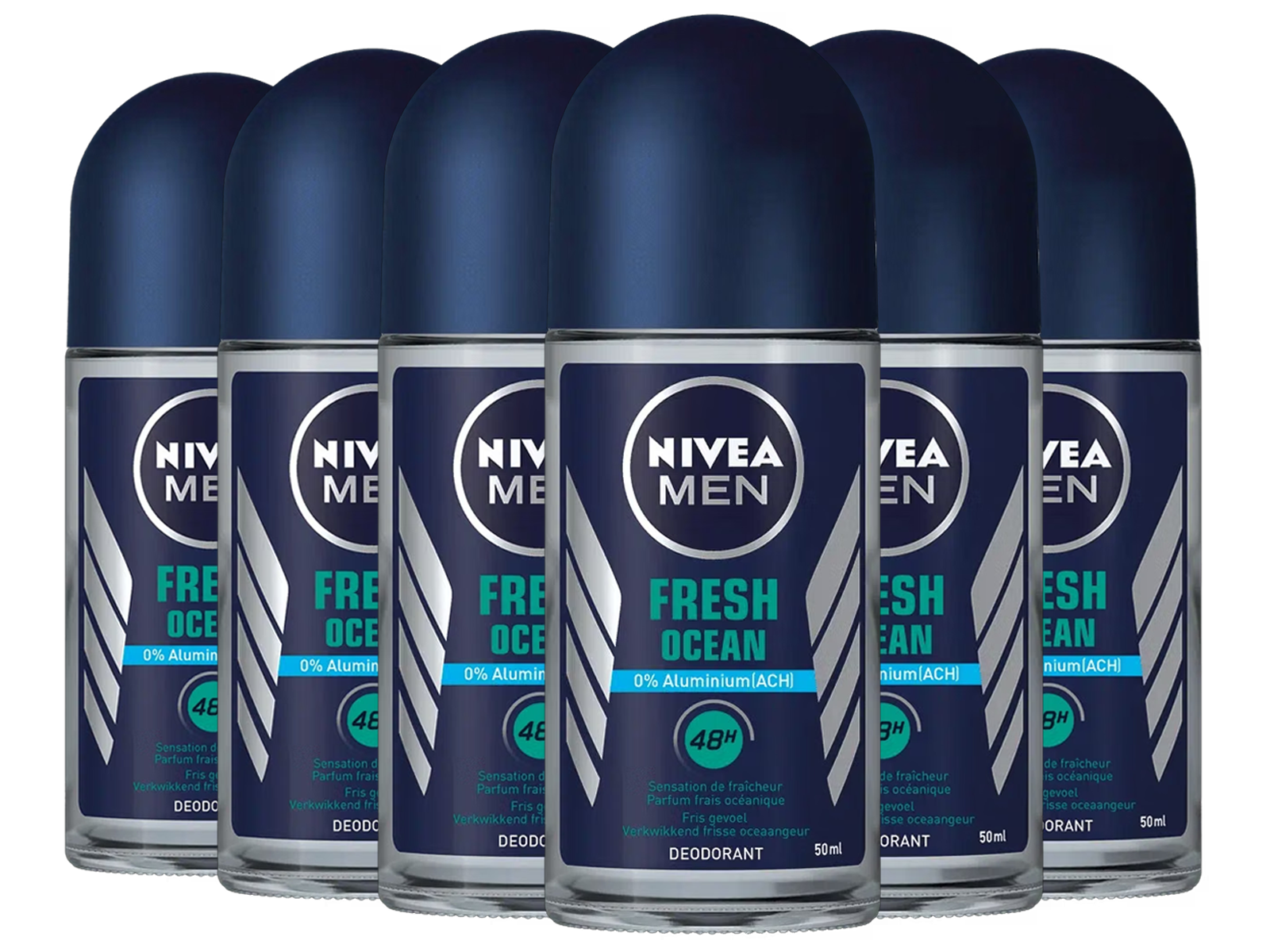 6x Nivea Men Deo Roller Fresh Ocean, 50 ml