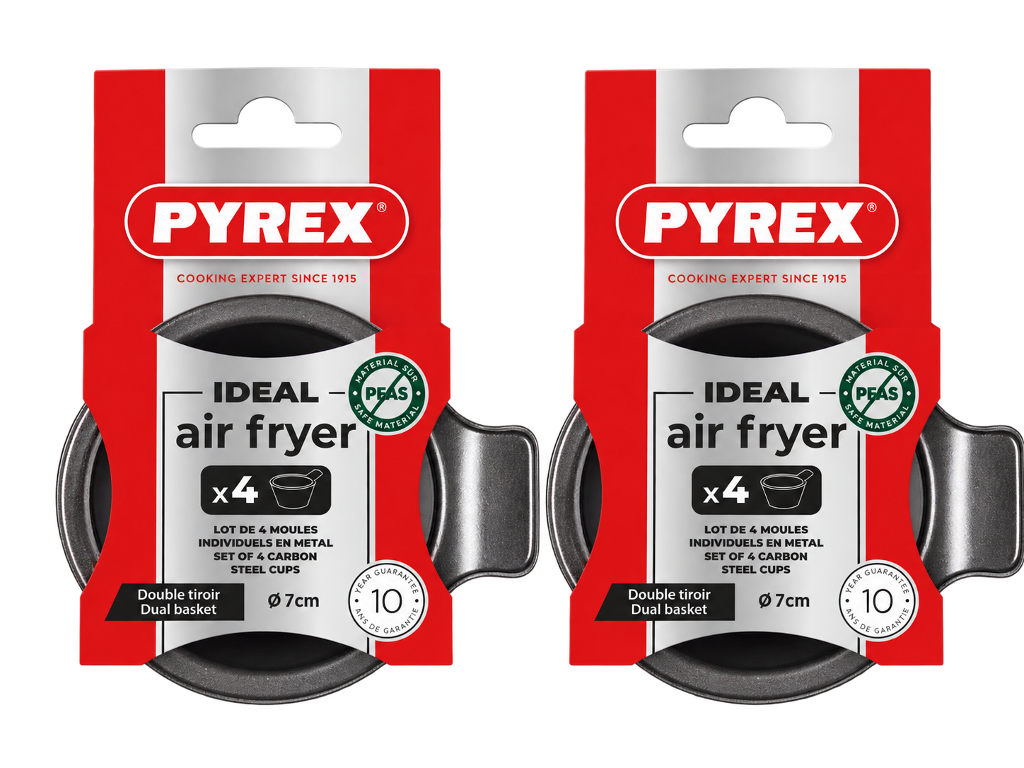 2x Pyrex Airfryer Muffinvorm, 4 Holtes