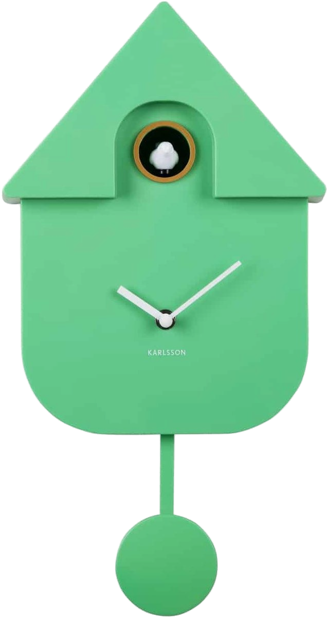 Karlsson Horloge à coucou moderne, Vert vif
