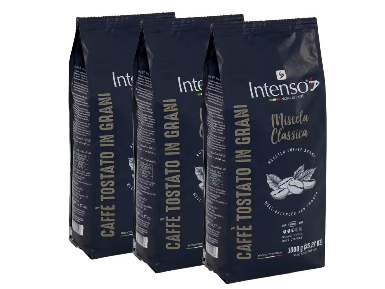 3x Intenso Caffe Grains de Café, 1 kg