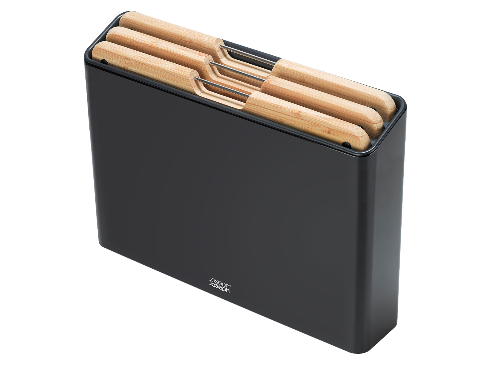 Joseph Joseph Folio Steel Bamboo, 3 Schneidebretter, Carbon Black