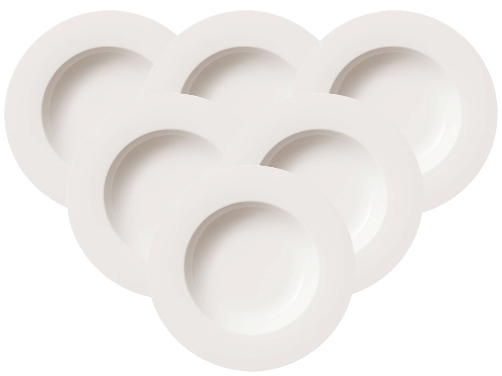 6x Villeroy & Boch Twist White Diep Bord, Ø 24 cm