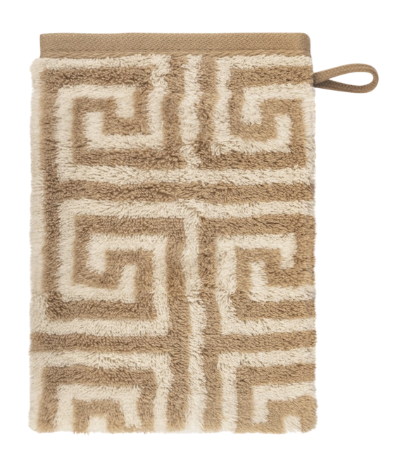 6x Cawö Noblesse Elegance Allover Waschhandschuh, 16 x 22 cm, Beige