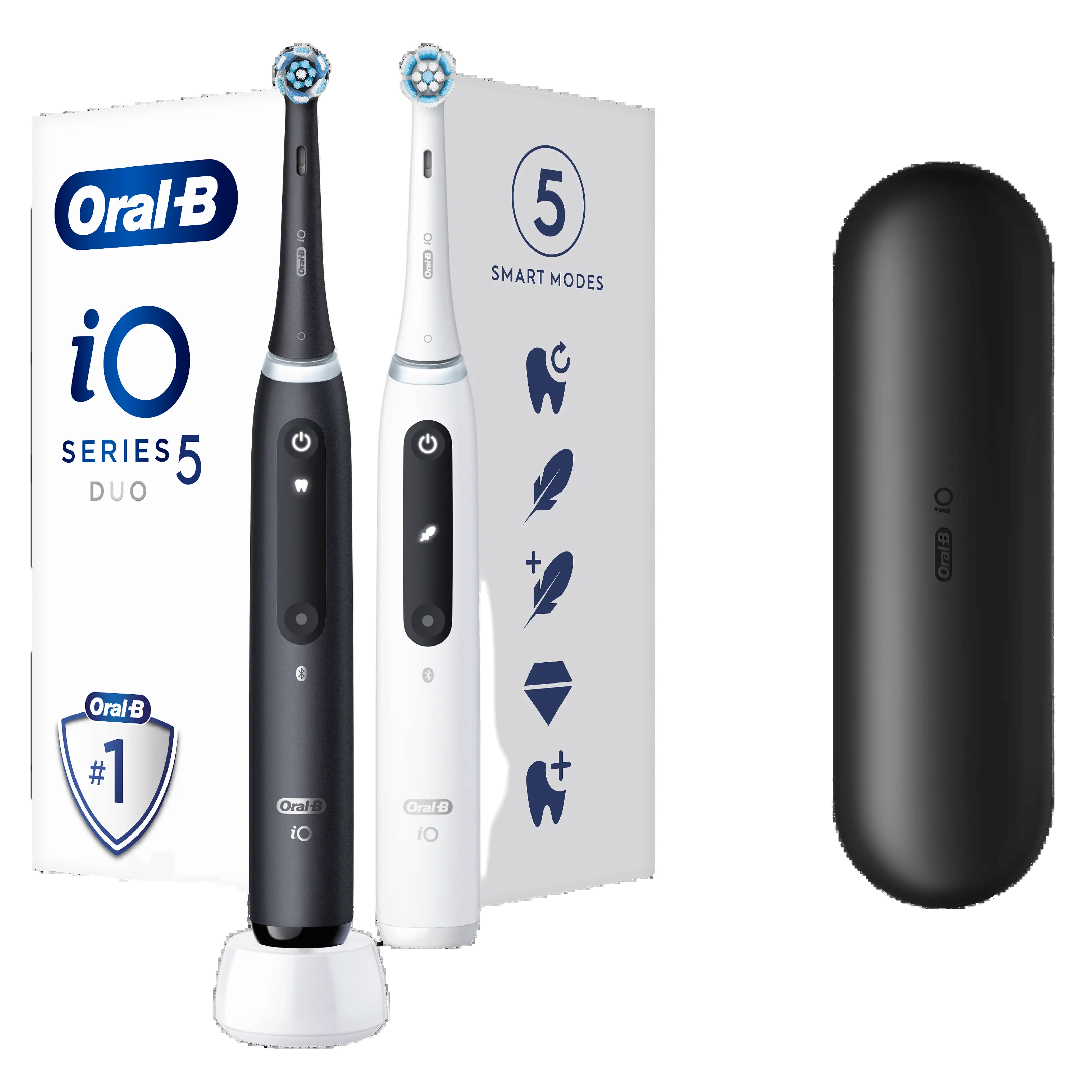 2 x Oral-B iO 5, Noir/Blanc