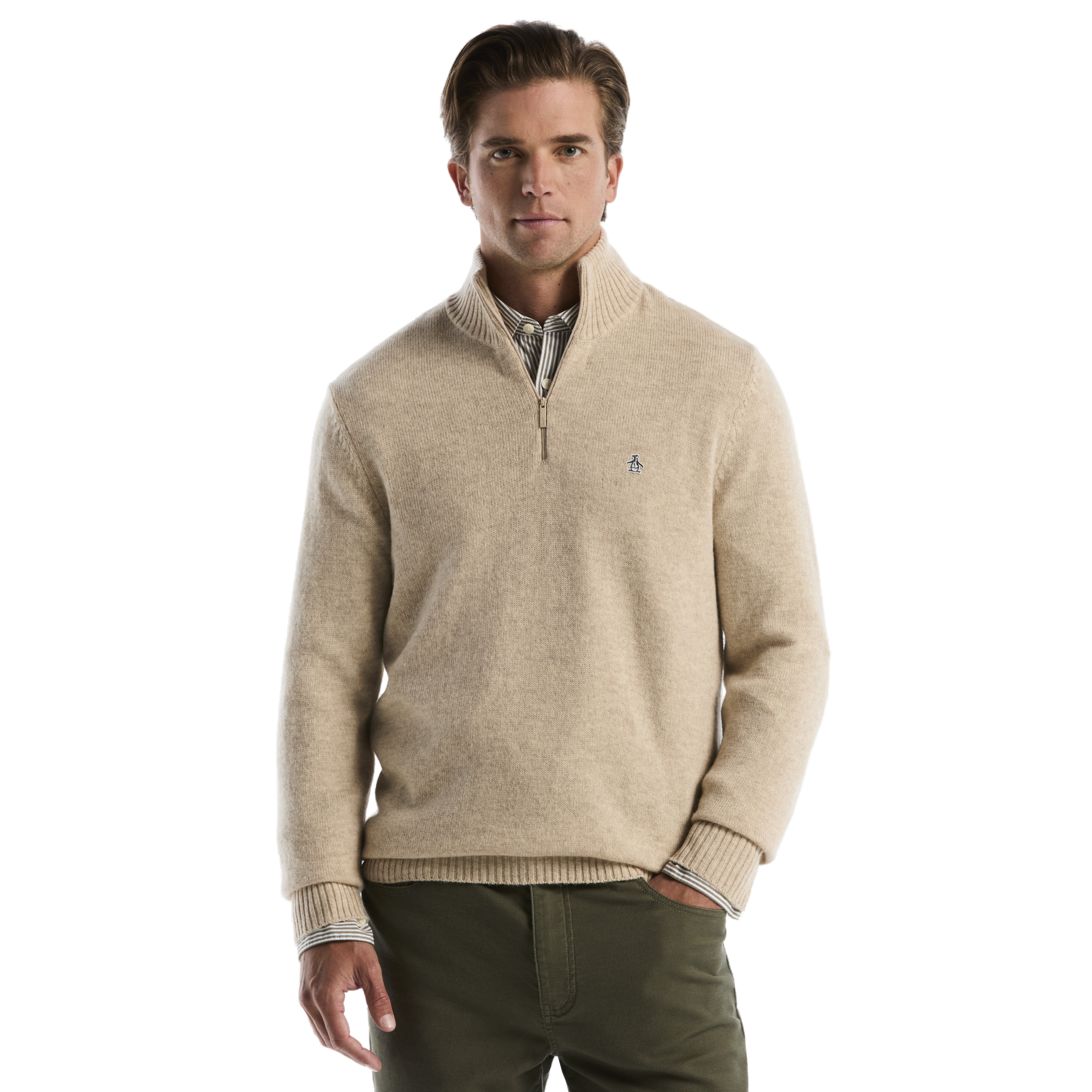 Wollen 1/4 Zip Pullover, Birch