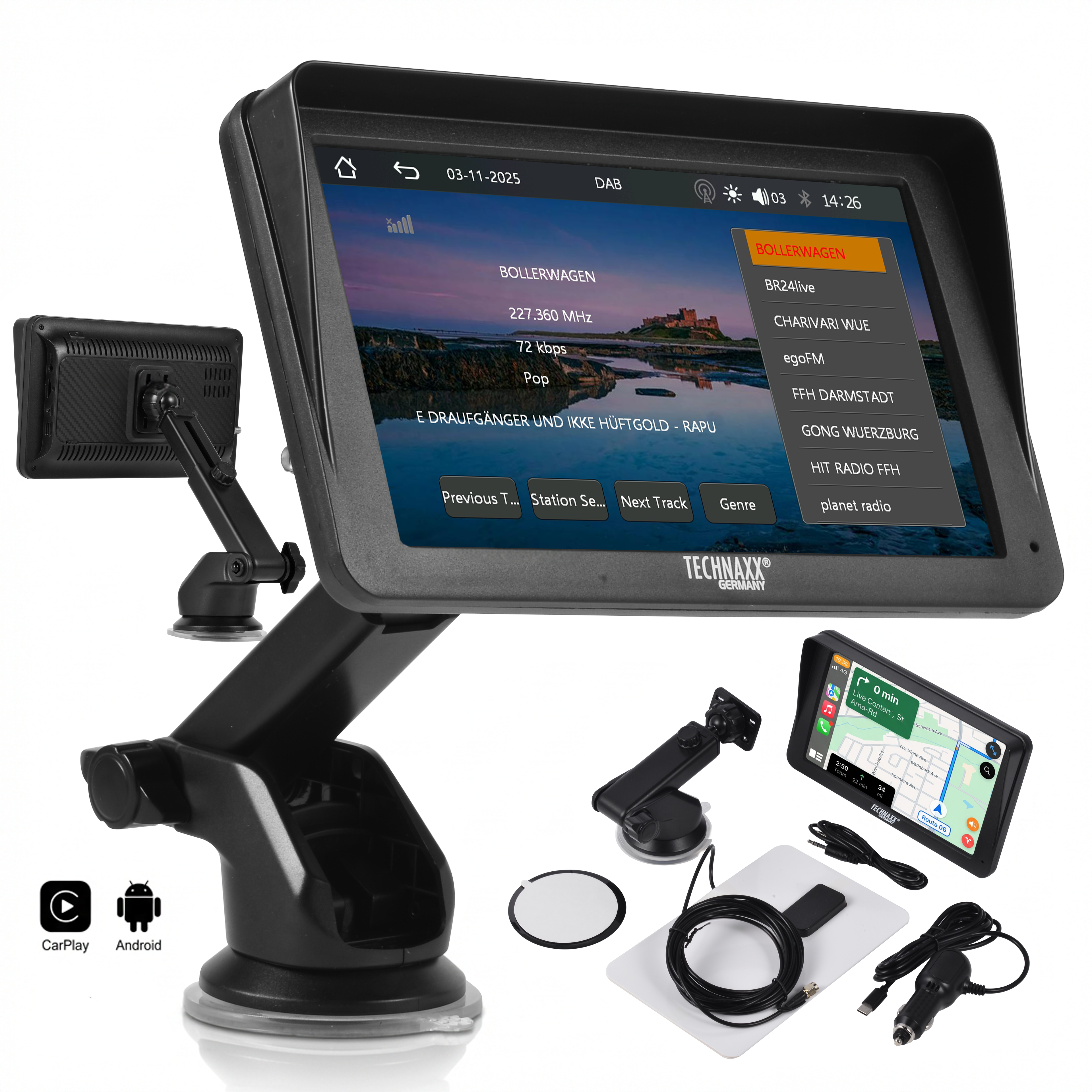 Technaxx 7" CarPlay Touchscreen, TX-361