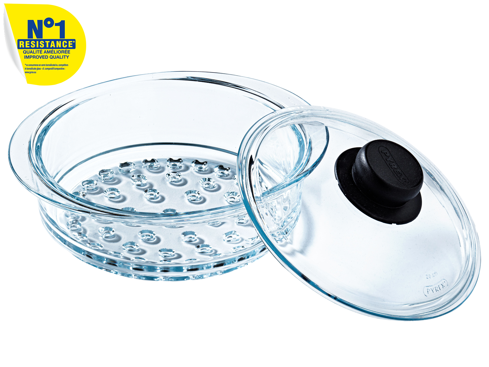 Pyrex Dampfgarer mit Deckel, 20 cm