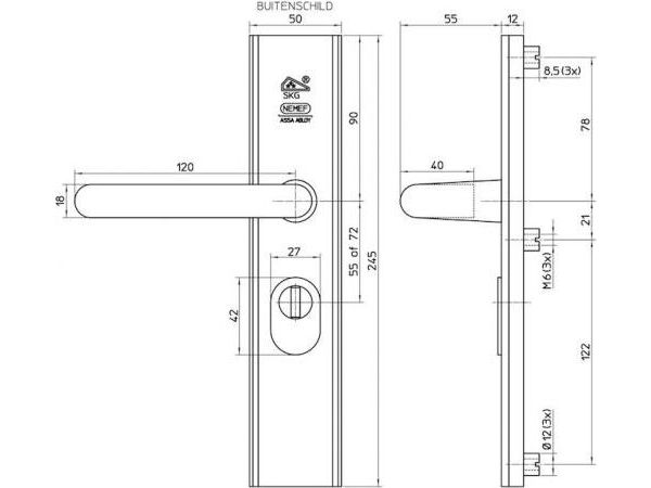 nemef-deurbeslag-kruk-skg3-72-mm