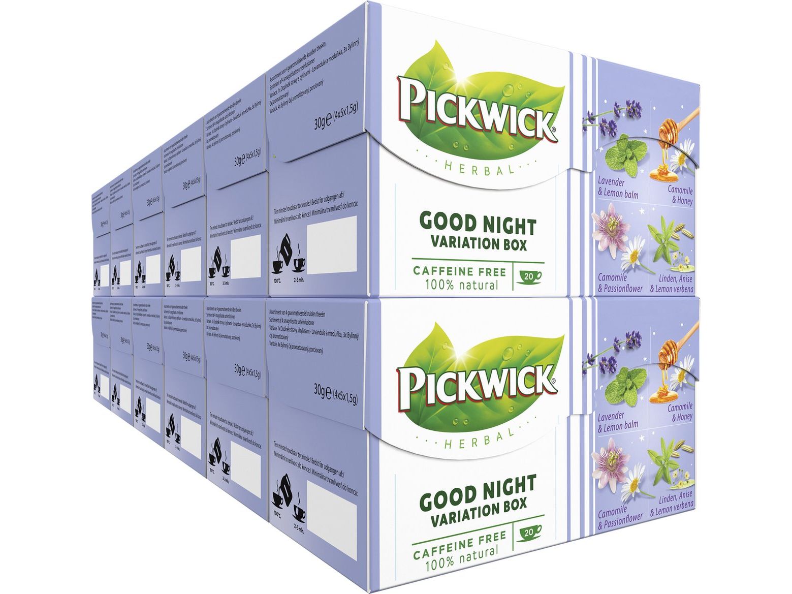 12x Pickwick Herbal Tea Good Night Variation | 20 sachets Promo - iBOOD