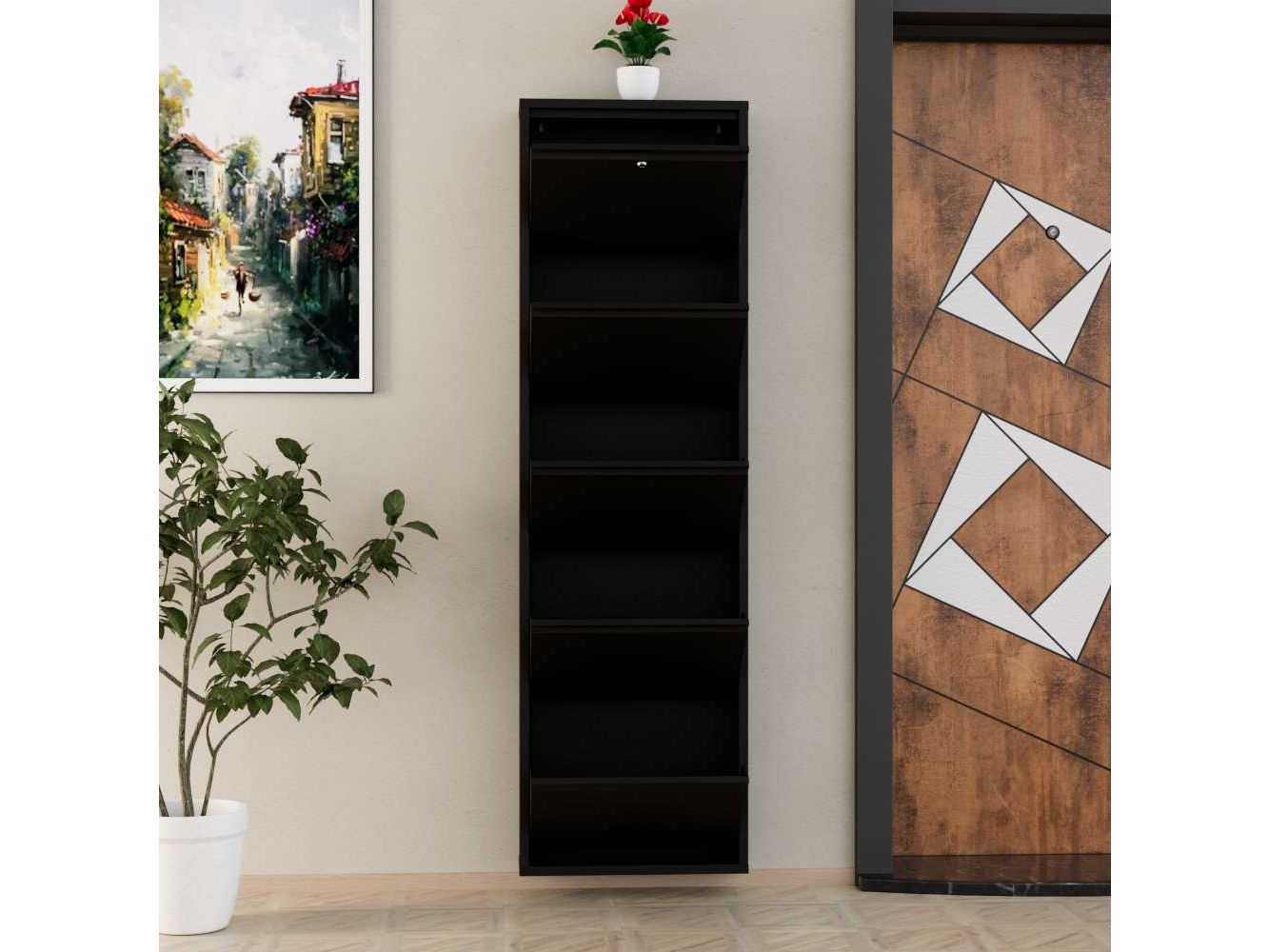 locking-5-lades-metaal-shoe-cabinet-zwart-product-2
