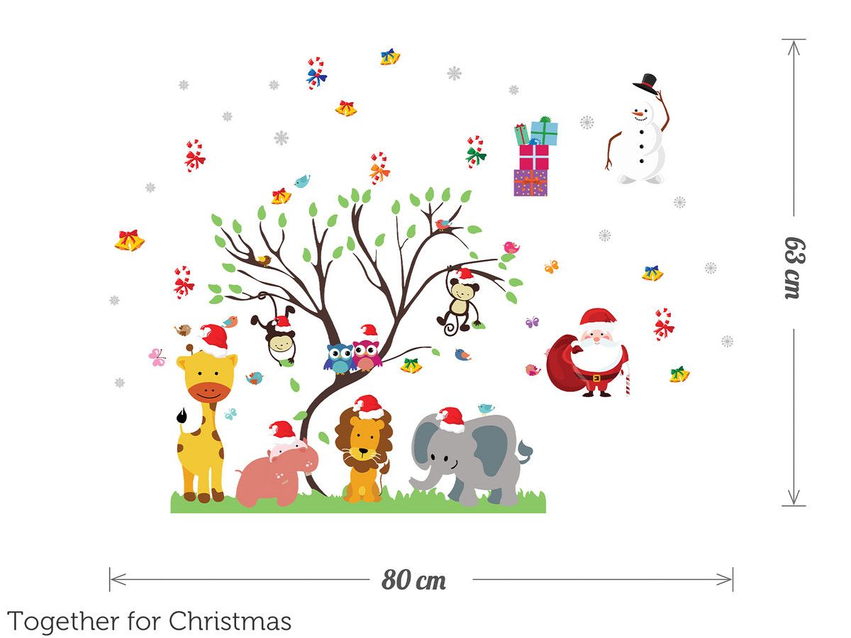 kerst-decoratie-sticker-dieren