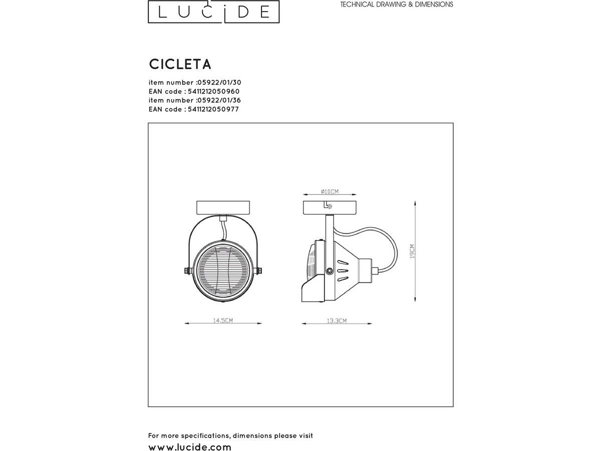 lucide-cicleta-deckenspot-gu10
