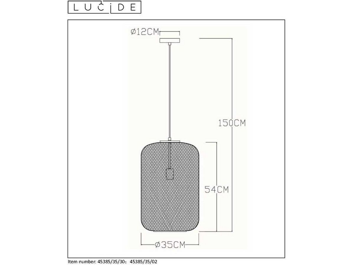 lucide-mesh-hanglamp-e27-35-cm