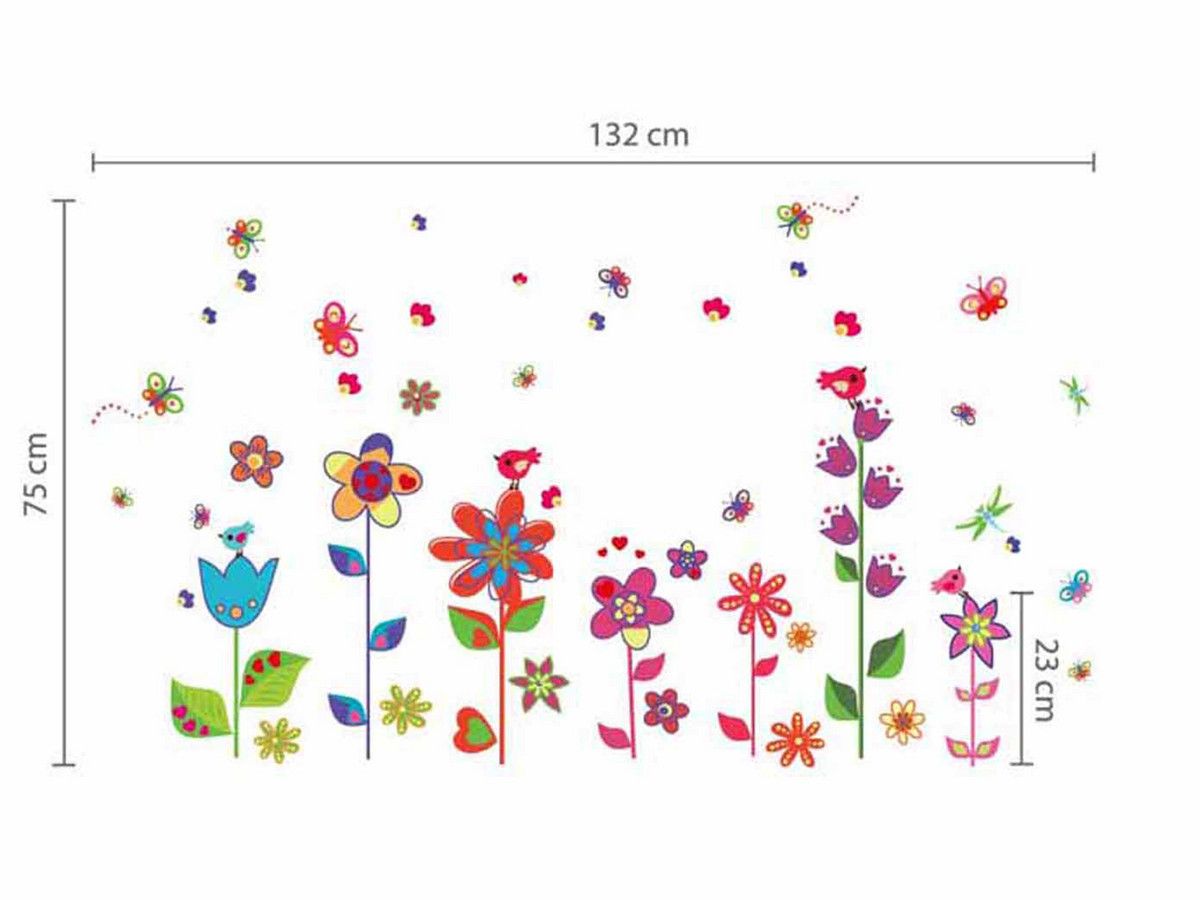 naklejki-colorful-flowers-butterflies